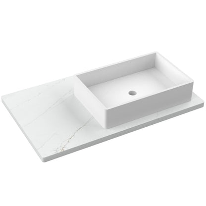 37" Silestone® Quartz Vanity Top Single Vigo Offset Sink
