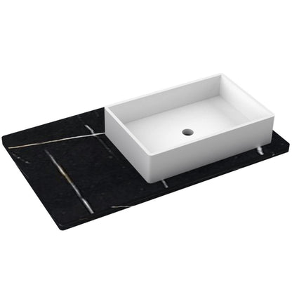 37" Silestone® Quartz Vanity Top Single Vigo Offset Sink