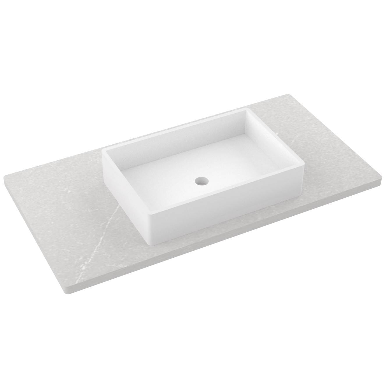 43" Silestone® Quartz Vanity Top Single Vigo Centered Sink