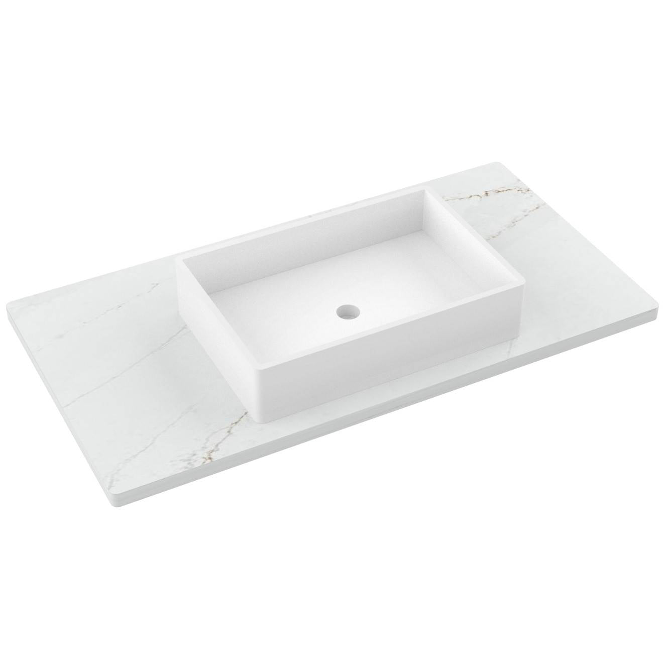 43" Silestone® Quartz Vanity Top Single Vigo Centered Sink