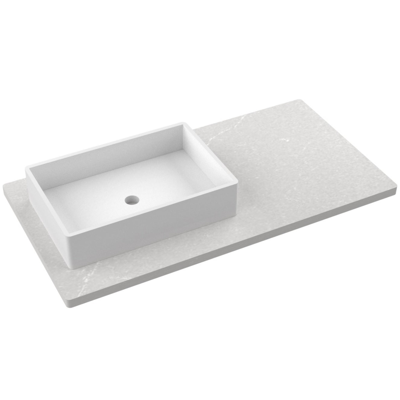 43" Silestone® Quartz Vanity Top Single Vigo Offset Sink