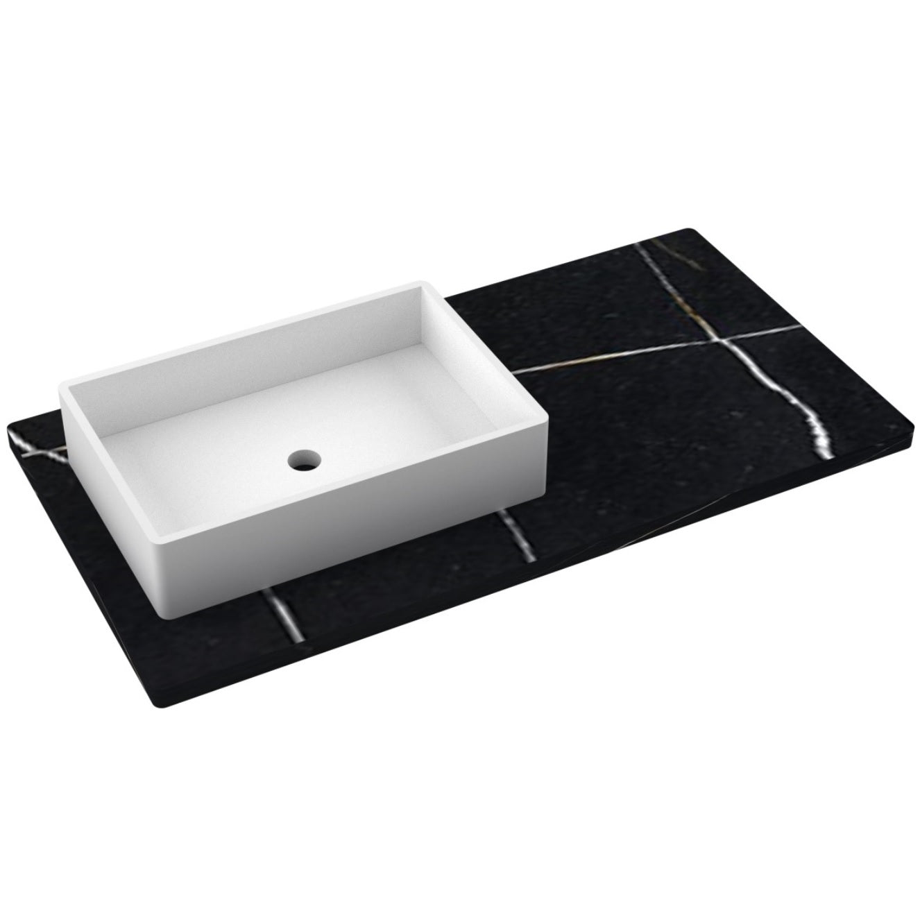 43" Silestone® Quartz Vanity Top Single Vigo Offset Sink
