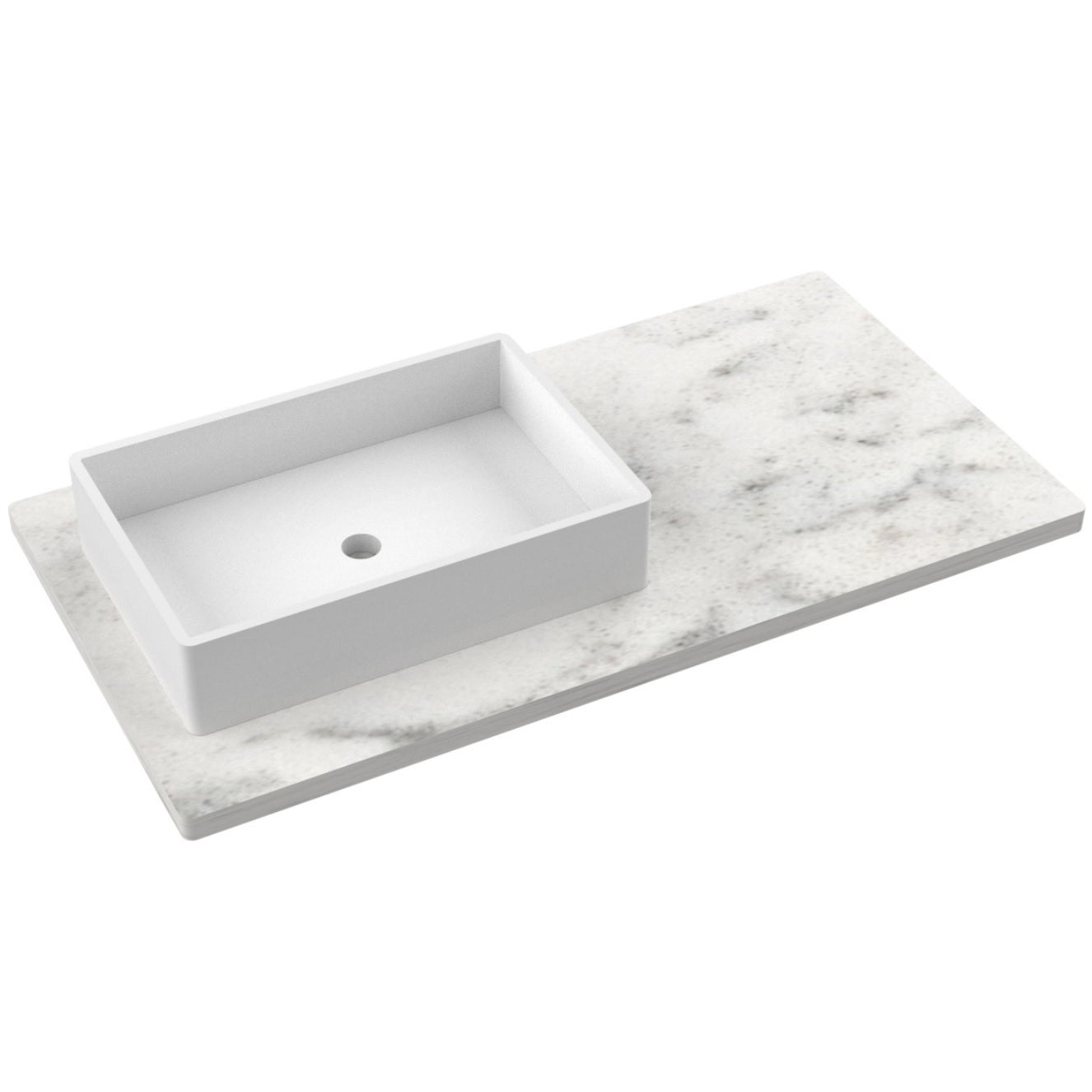 43" Silestone® Quartz Vanity Top Single Vigo Offset Sink