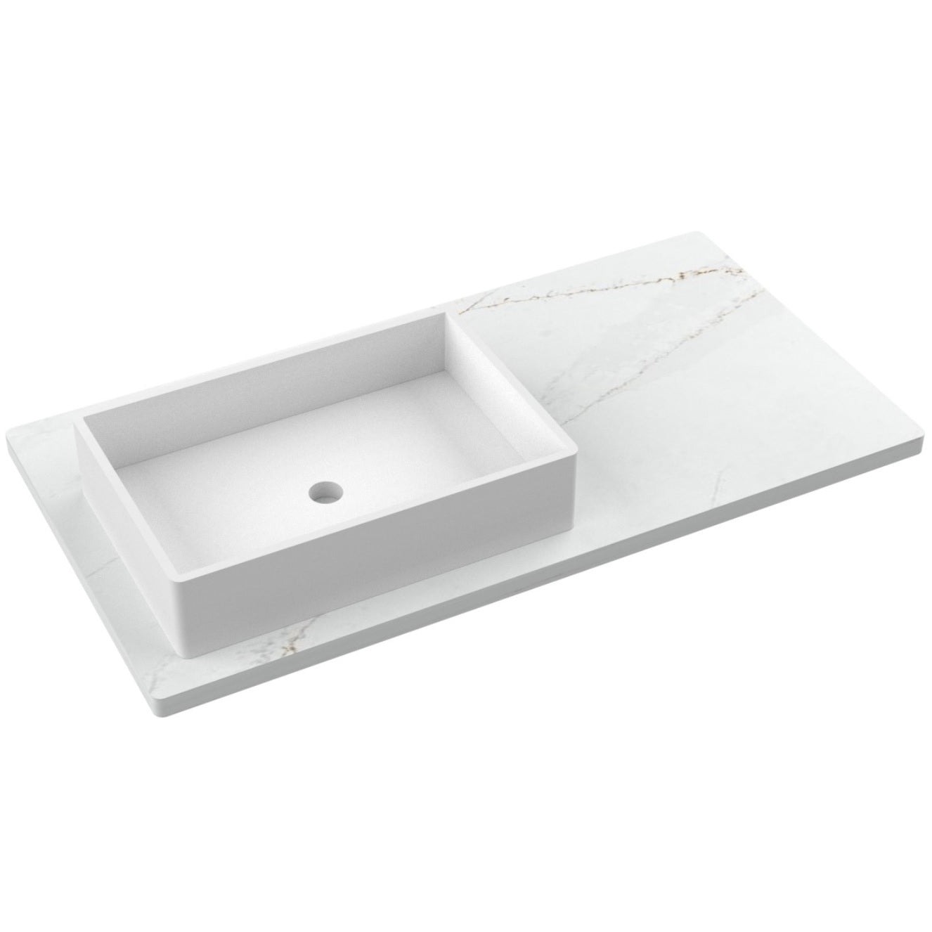 43" Silestone® Quartz Vanity Top Single Vigo Offset Sink