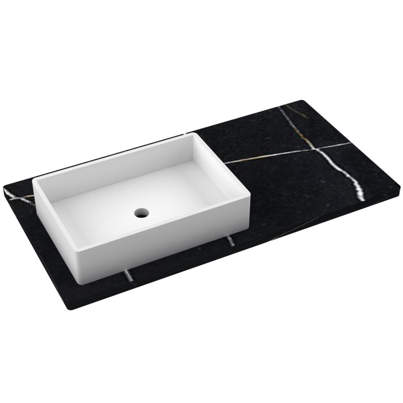 43" Silestone® Quartz Vanity Top Single Vigo Offset Sink