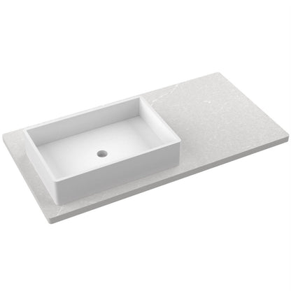 43" Silestone® Quartz Vanity Top Single Vigo Offset Sink