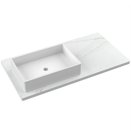 43" Silestone® Quartz Vanity Top Single Vigo Offset Sink