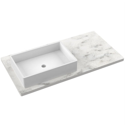 43" Silestone® Quartz Vanity Top Single Vigo Offset Sink