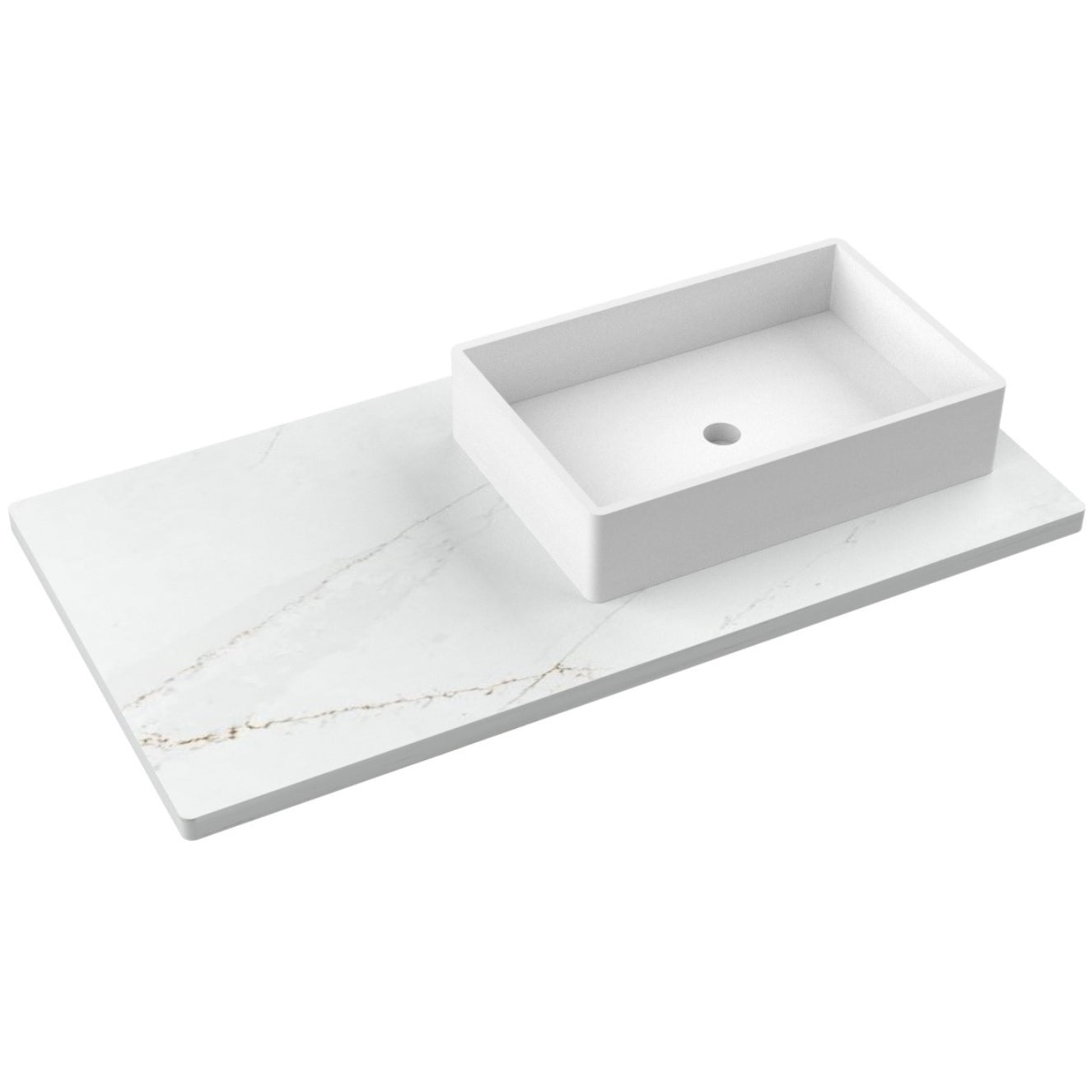 43" Silestone® Quartz Vanity Top Single Vigo Offset Sink