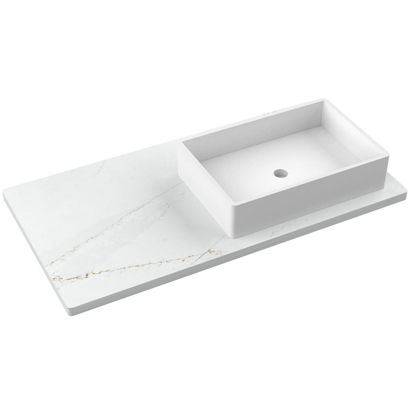 43" Silestone® Quartz Vanity Top Single Vigo Offset Sink