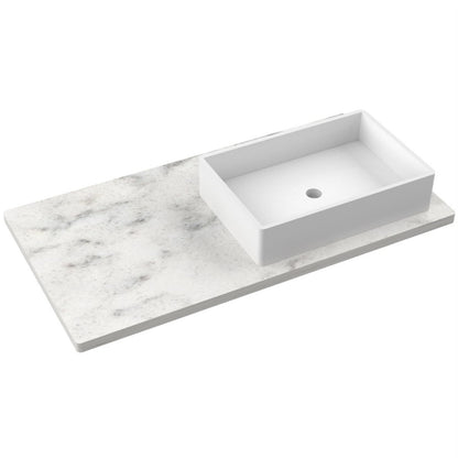 43" Silestone® Quartz Vanity Top Single Vigo Offset Sink