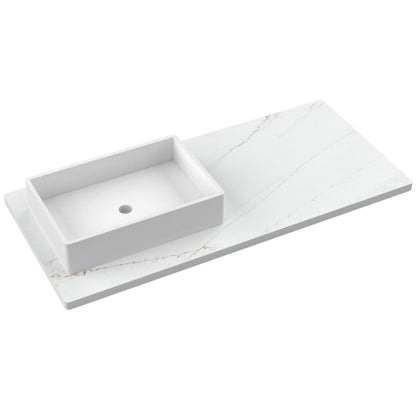 49" Silestone® Quartz Vanity Top Single Vigo Offset Sink