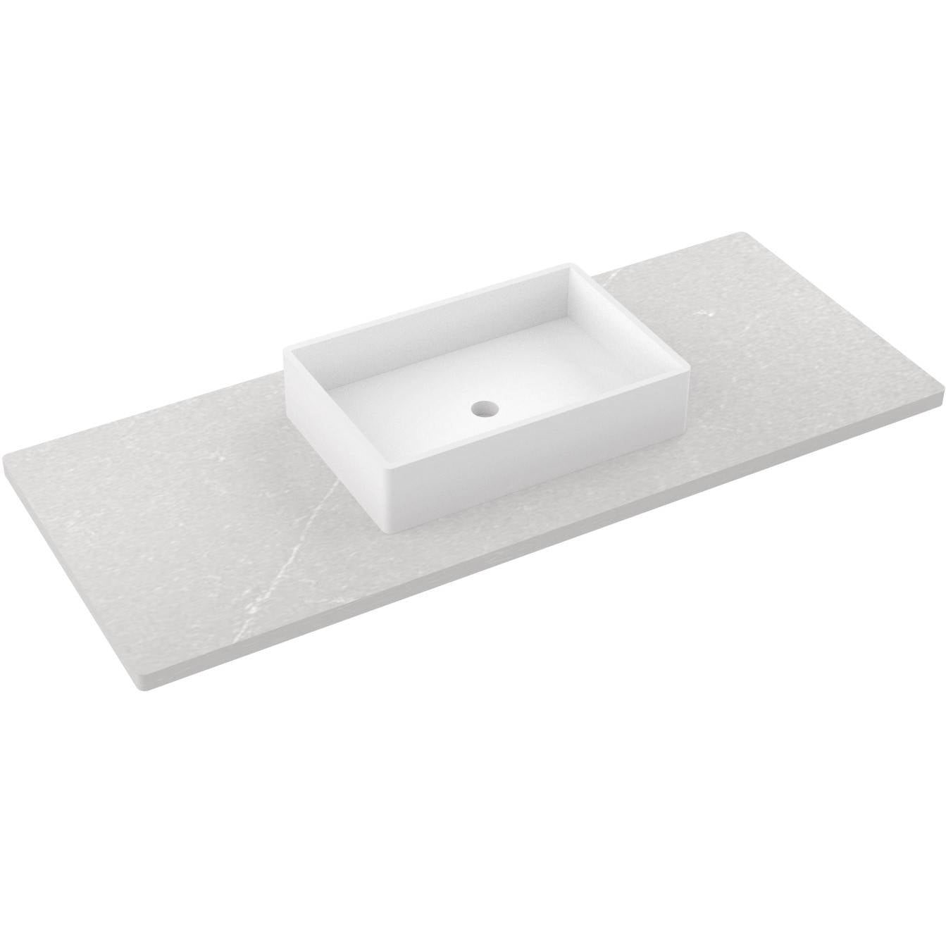 55" Silestone® Quartz Vanity Top Single Vigo Centered Sink