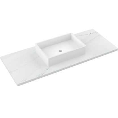 55" Silestone® Quartz Vanity Top Single Vigo Centered Sink
