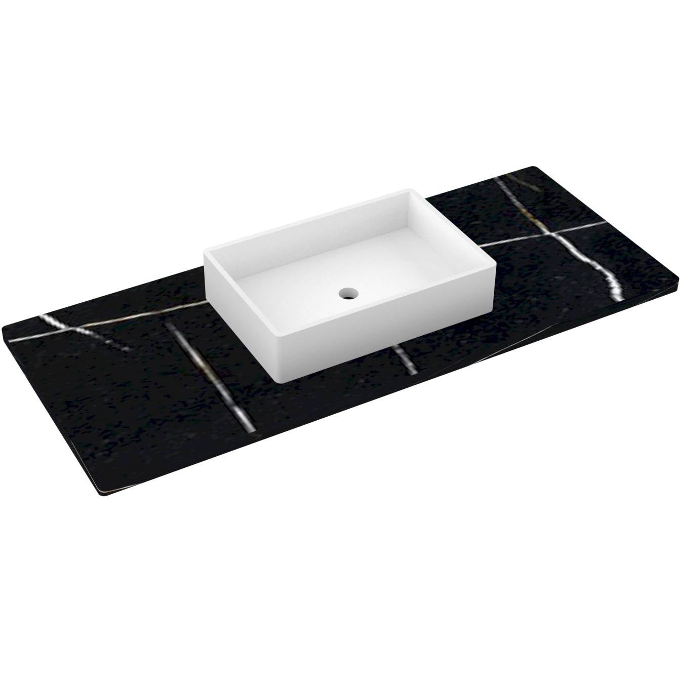 55" Silestone® Quartz Vanity Top Single Vigo Centered Sink
