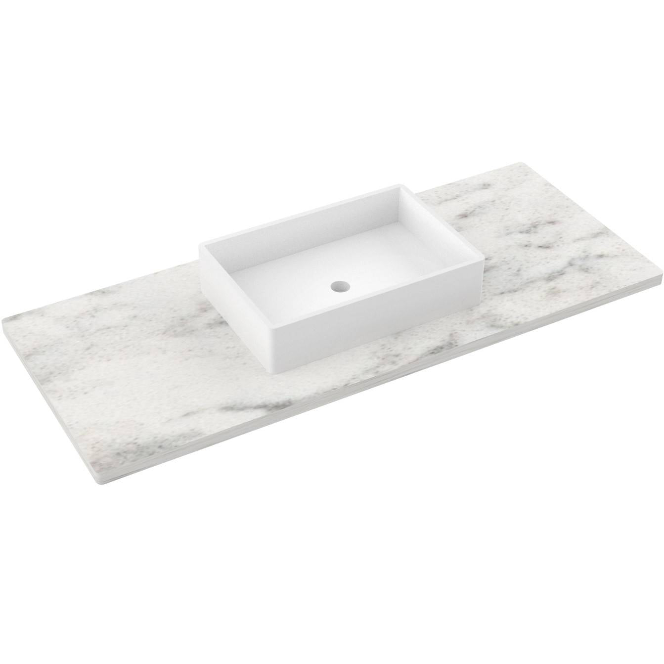 55" Silestone® Quartz Vanity Top Single Vigo Centered Sink