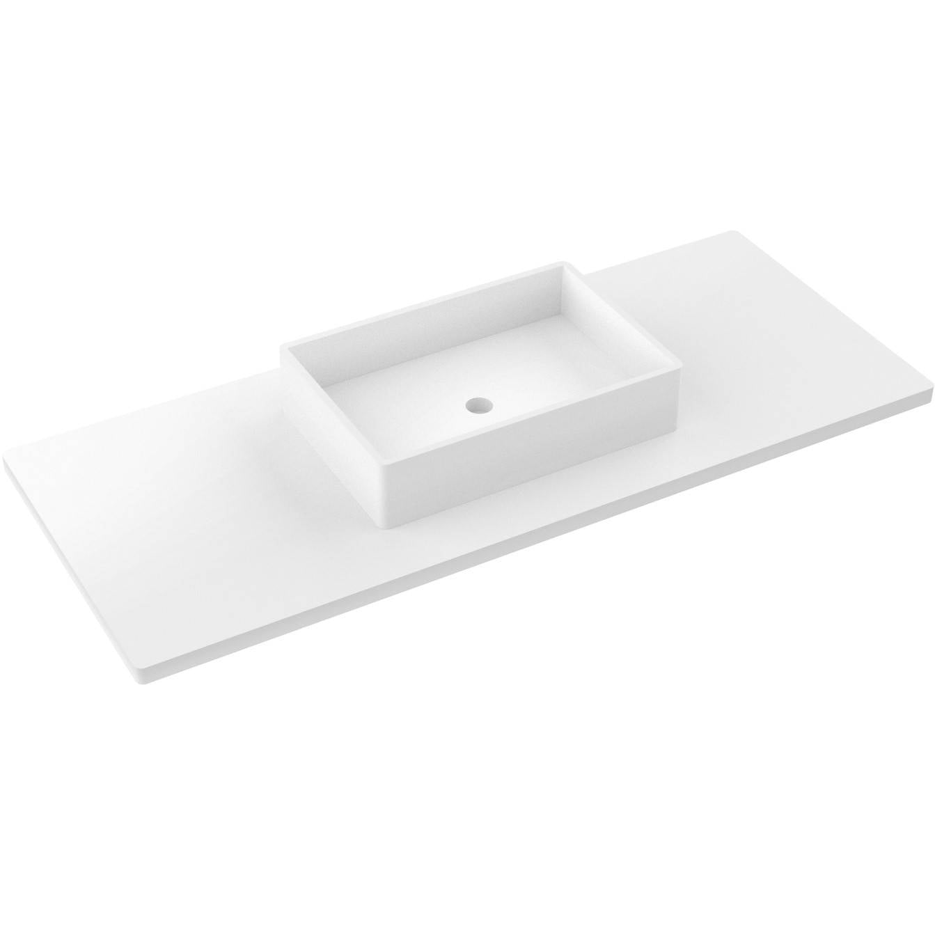 55" Silestone® Quartz Vanity Top Single Vigo Centered Sink