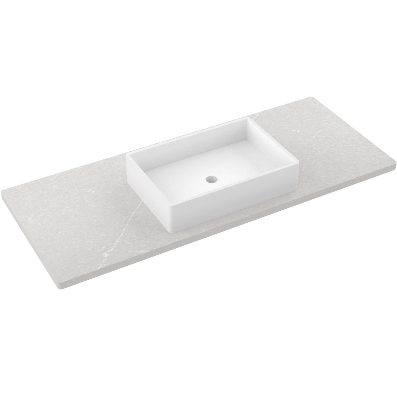 55" Silestone® Quartz Vanity Top Single Vigo Centered Sink
