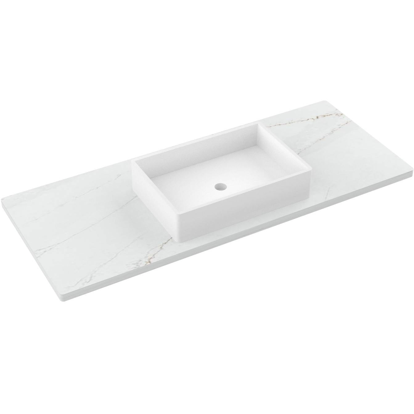 55" Silestone® Quartz Vanity Top Single Vigo Centered Sink