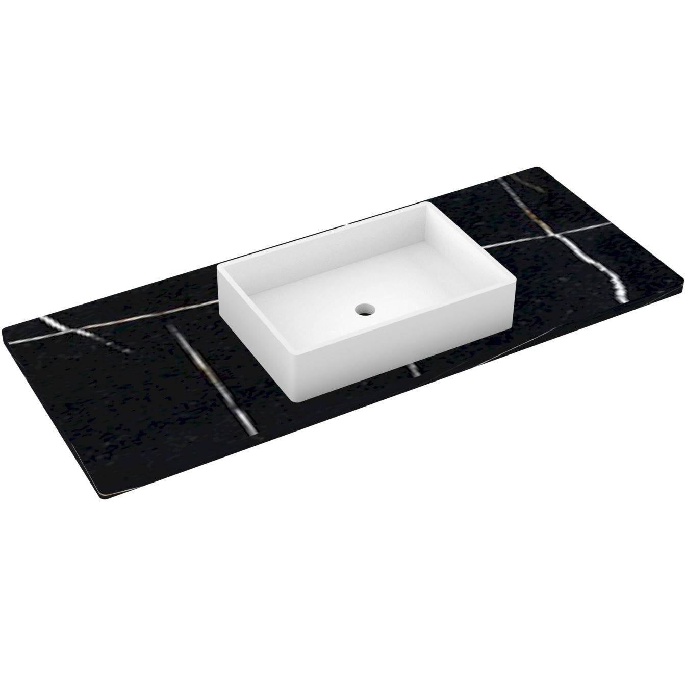 55" Silestone® Quartz Vanity Top Single Vigo Centered Sink
