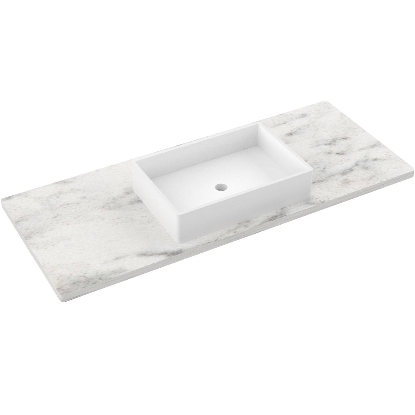 55" Silestone® Quartz Vanity Top Single Vigo Centered Sink