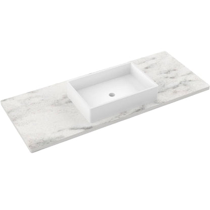 55" Silestone® Quartz Vanity Top Single Vigo Centered Sink