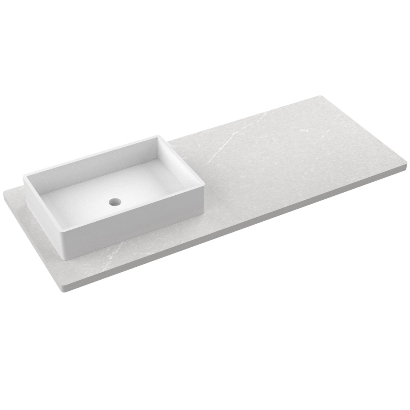 55" Silestone® Quartz Vanity Top Single Vigo Offset Sink