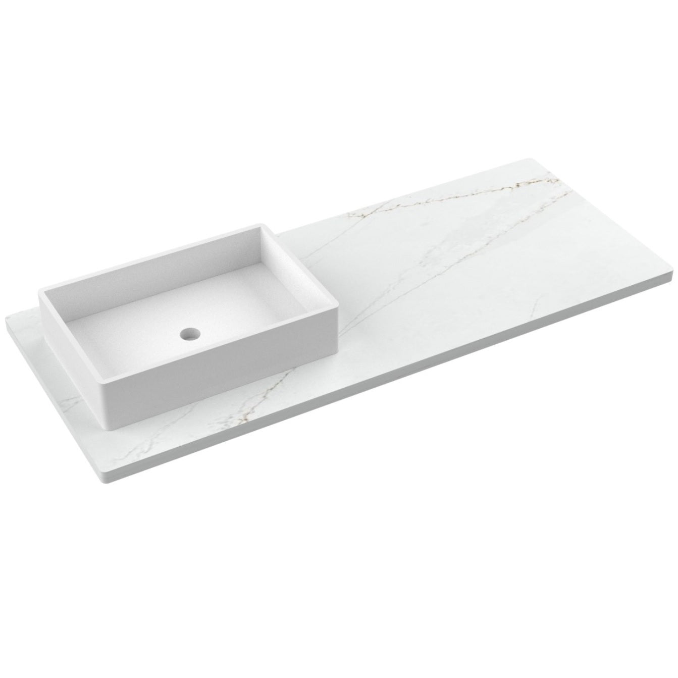 55" Silestone® Quartz Vanity Top Single Vigo Offset Sink