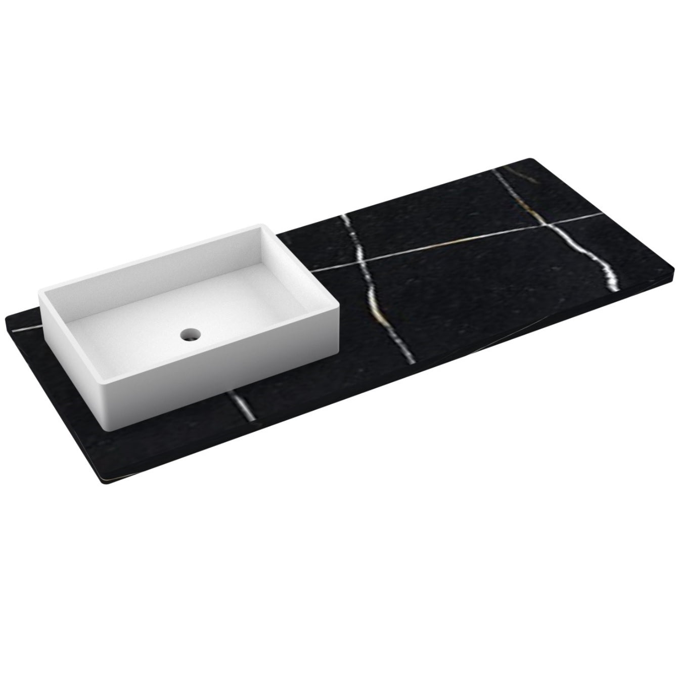 55" Silestone® Quartz Vanity Top Single Vigo Offset Sink