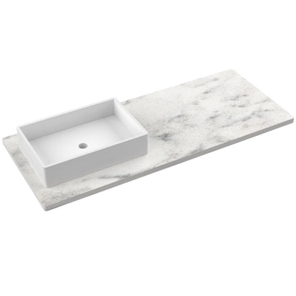 55" Silestone® Quartz Vanity Top Single Vigo Offset Sink