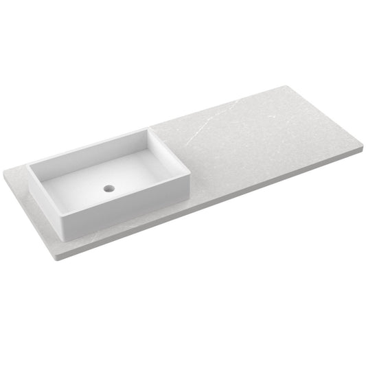 55" Silestone® Quartz Vanity Top Single Vigo Offset Sink