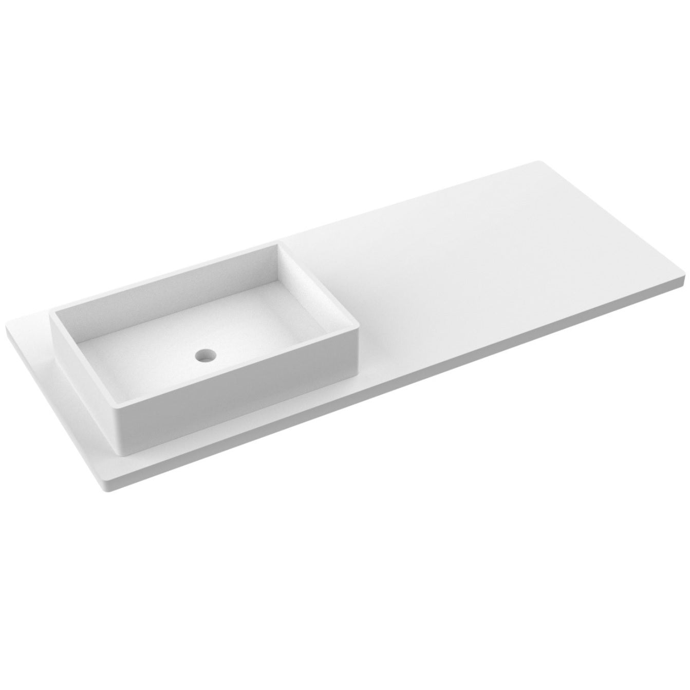 55" Silestone® Quartz Vanity Top Single Vigo Offset Sink