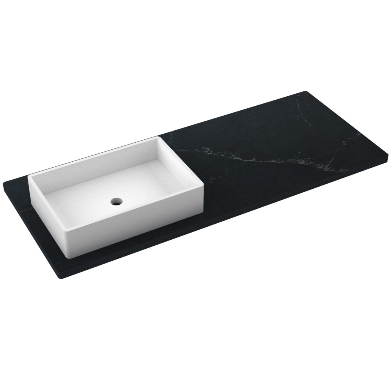 55" Silestone® Quartz Vanity Top Single Vigo Offset Sink