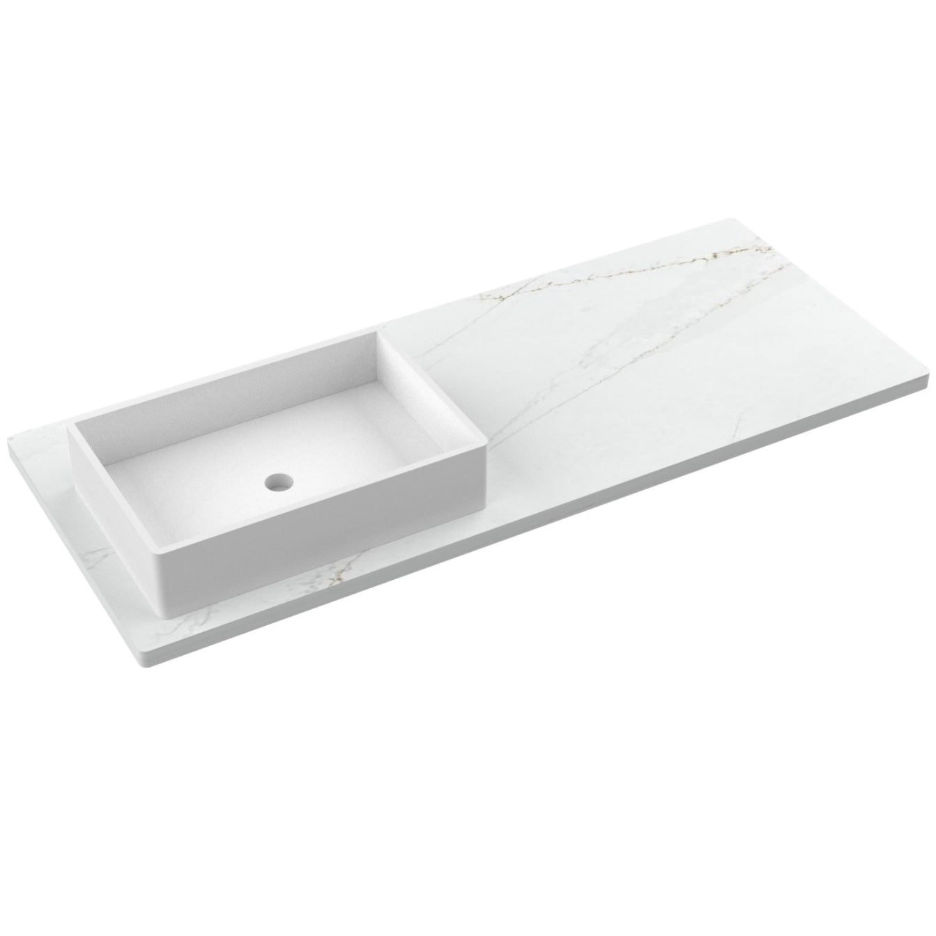 55" Silestone® Quartz Vanity Top Single Vigo Offset Sink