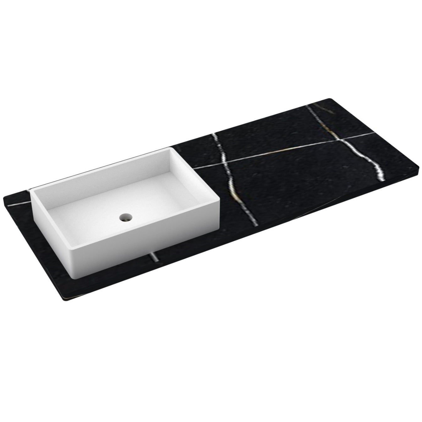 55" Silestone® Quartz Vanity Top Single Vigo Offset Sink