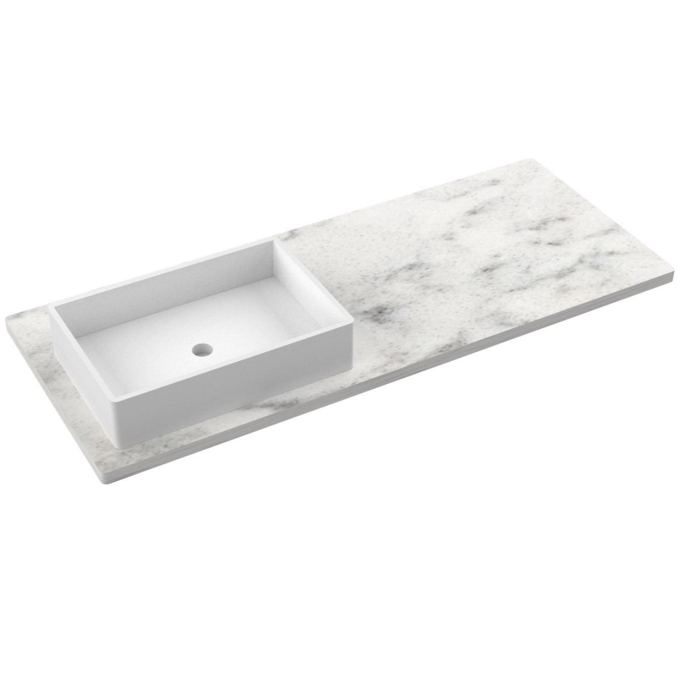 55" Silestone® Quartz Vanity Top Single Vigo Offset Sink