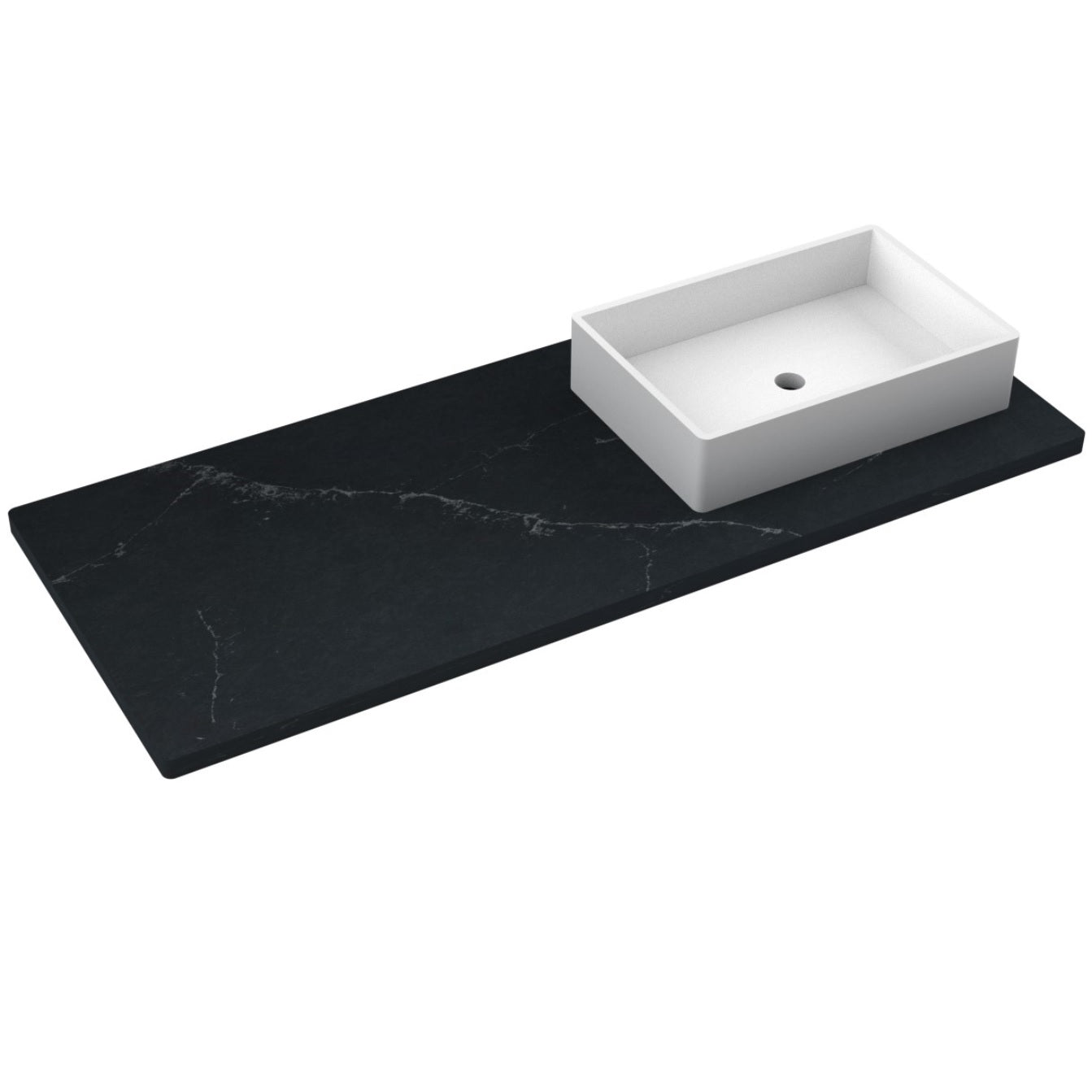 55" Silestone® Quartz Vanity Top Single Vigo Offset Sink