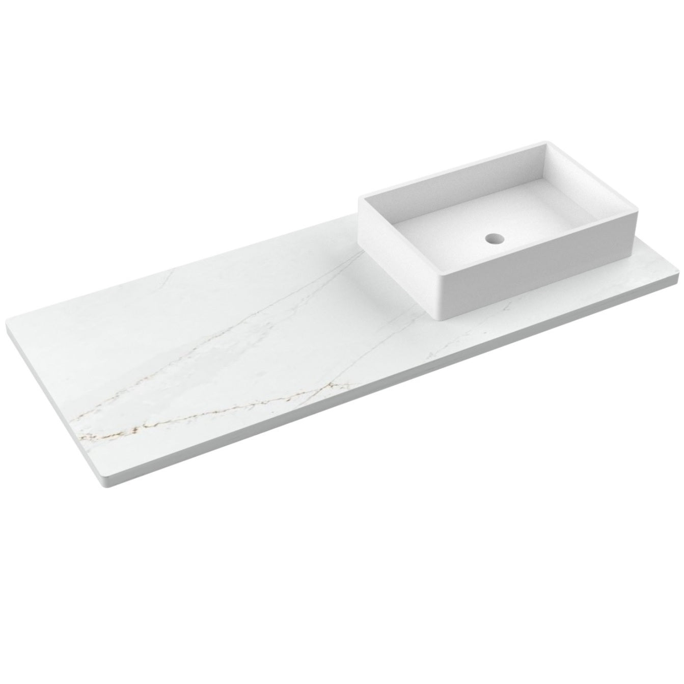 55" Silestone® Quartz Vanity Top Single Vigo Offset Sink