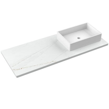 55" Silestone® Quartz Vanity Top Single Vigo Offset Sink