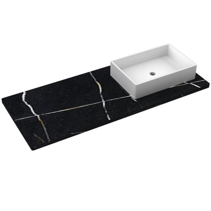 55" Silestone® Quartz Vanity Top Single Vigo Offset Sink