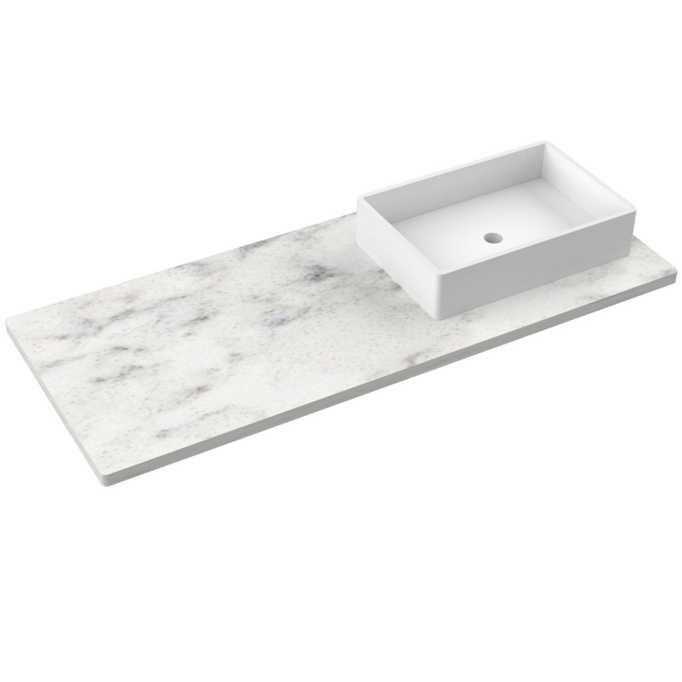 55" Silestone® Quartz Vanity Top Single Vigo Offset Sink