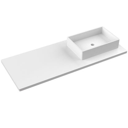 55" Silestone® Quartz Vanity Top Single Vigo Offset Sink