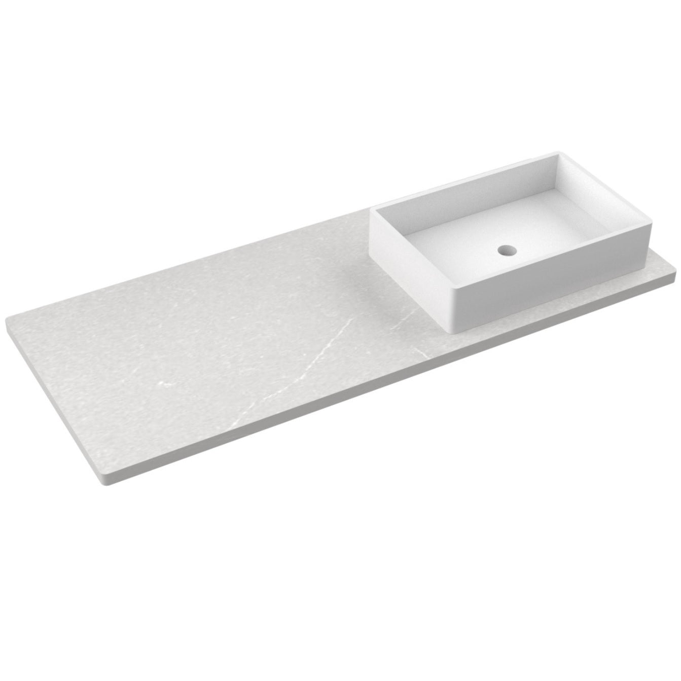 55" Silestone® Quartz Vanity Top Single Vigo Offset Sink
