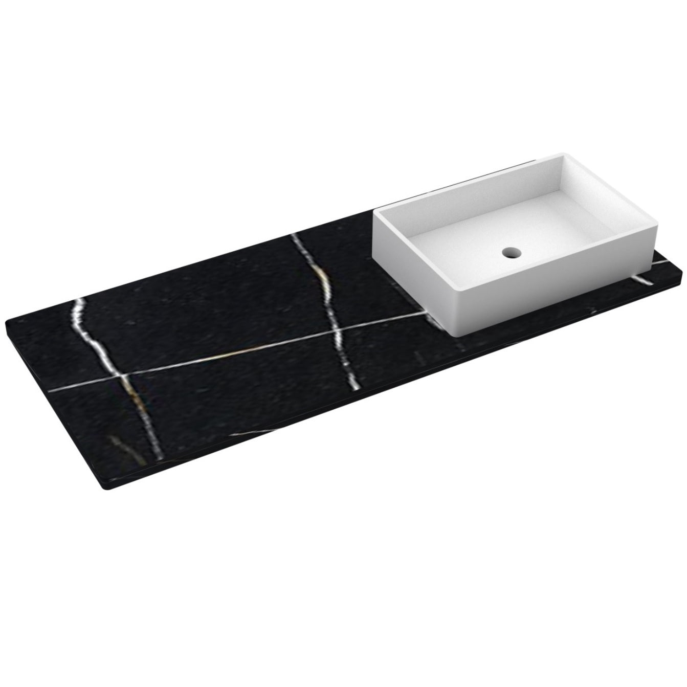 55" Silestone® Quartz Vanity Top Single Vigo Offset Sink