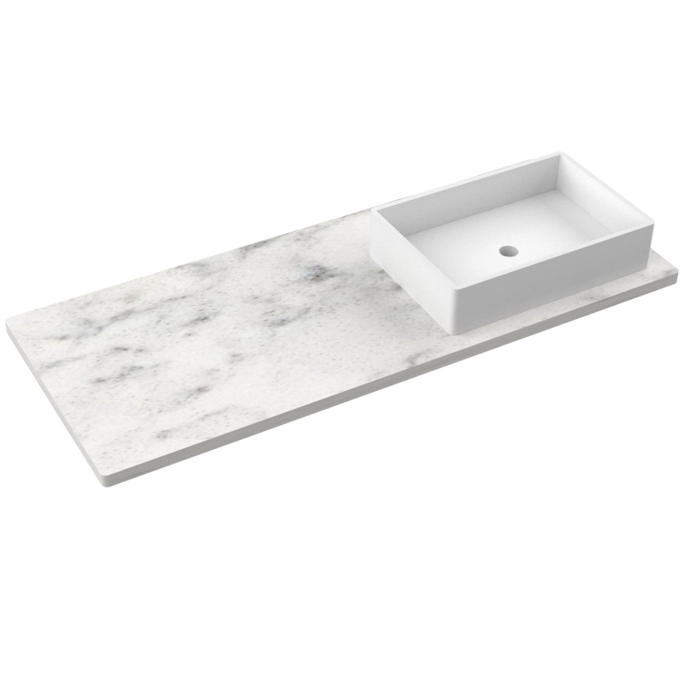 55" Silestone® Quartz Vanity Top Single Vigo Offset Sink