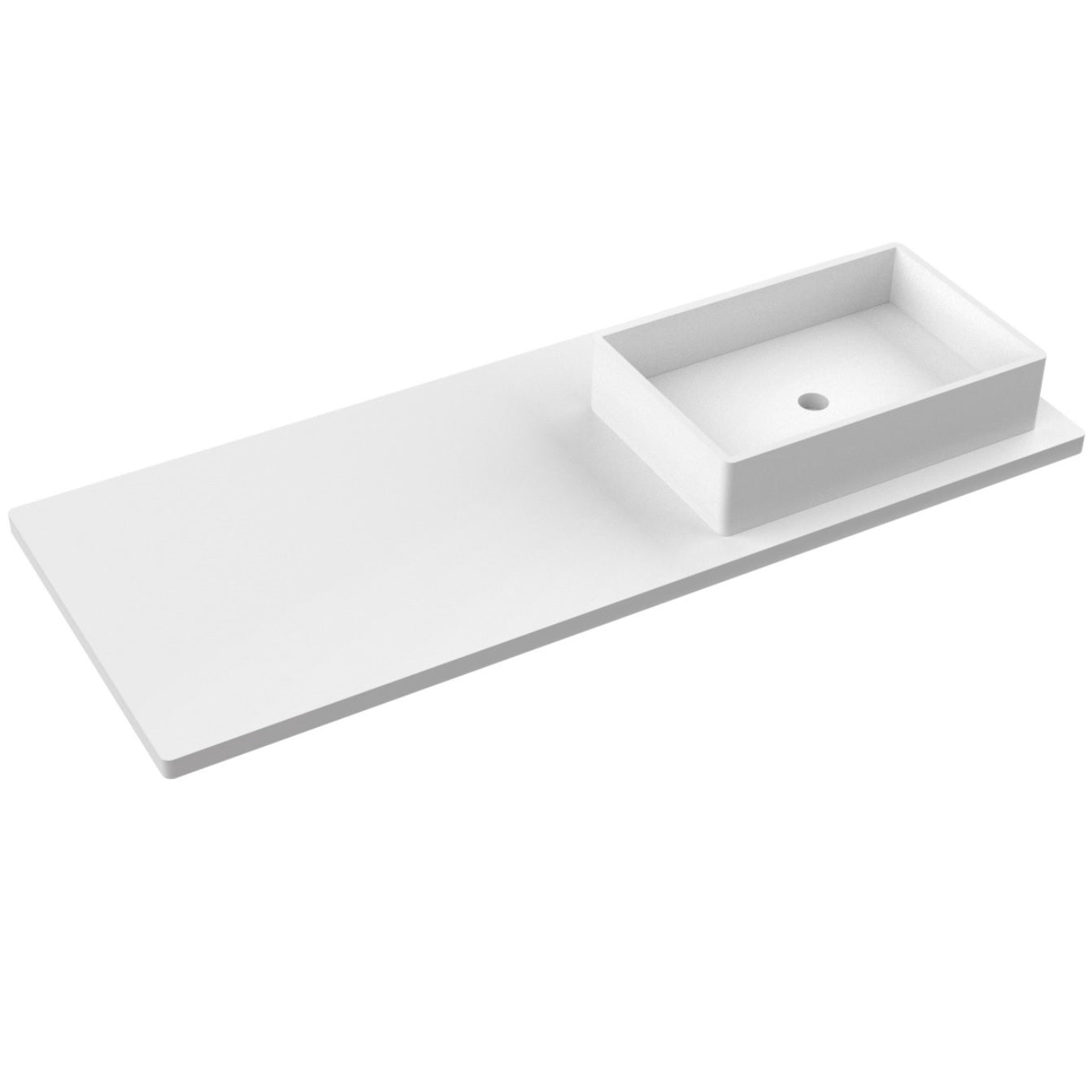 55" Silestone® Quartz Vanity Top Single Vigo Offset Sink