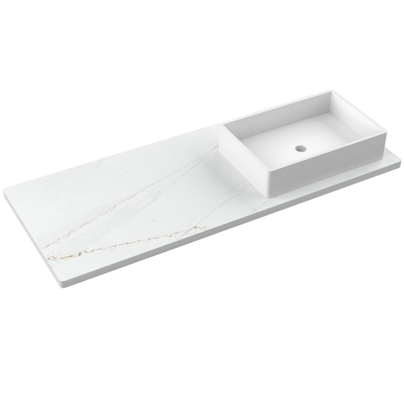 55" Silestone® Quartz Vanity Top Single Vigo Offset Sink