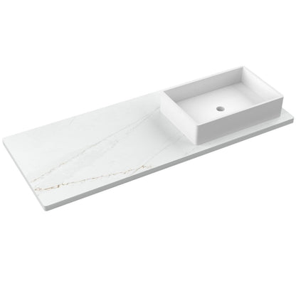 55" Silestone® Quartz Vanity Top Single Vigo Offset Sink