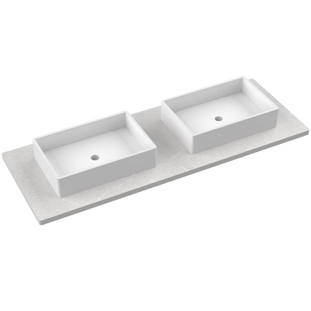 61" Silestone® Quartz Vanity Top Double Vigo Centered Sink