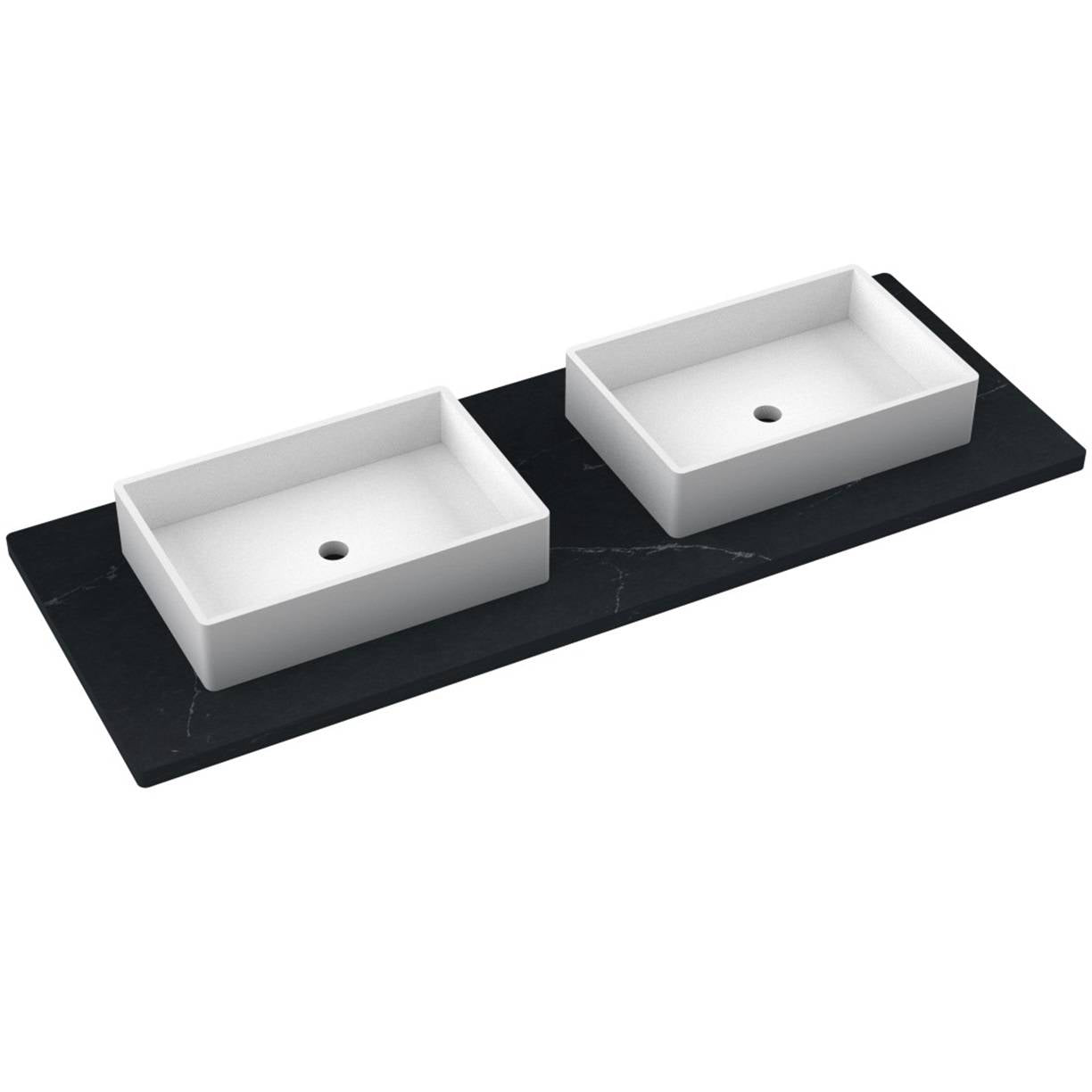 61" Silestone® Quartz Vanity Top Double Vigo Centered Sink